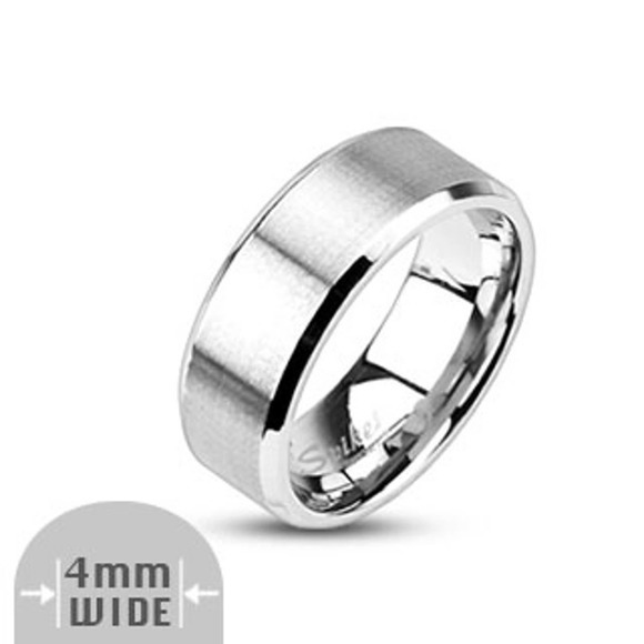 New Stainless steel‎ brushed Center Flat Band size 9 - Picture 1 of 1